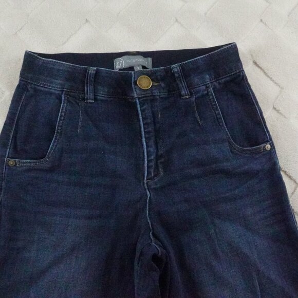 Wit & Wisdom Cropped Wide Leg Jeans Womens 8 Stretchy Blue Denim - Picture 2 of 10